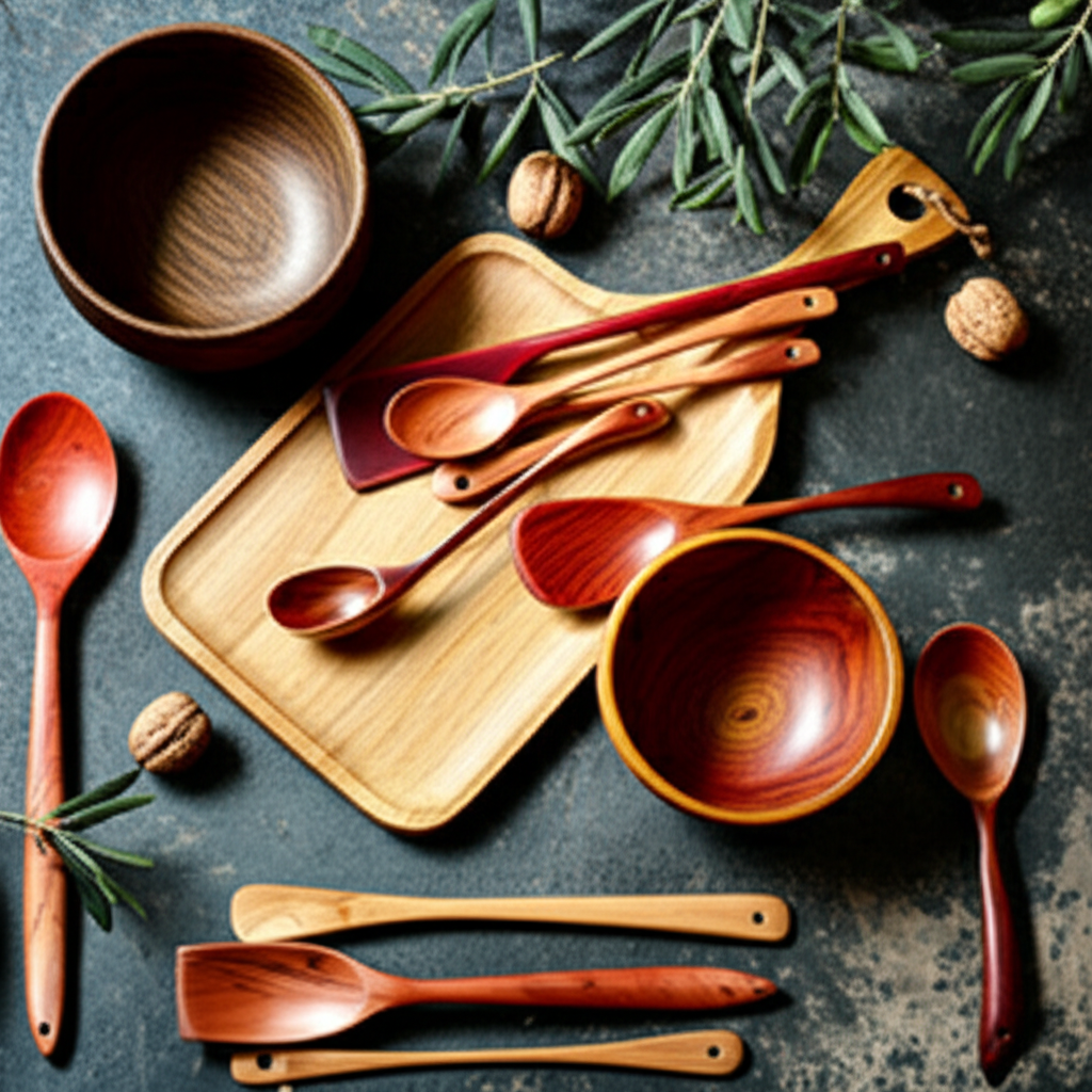 انواع ظروف چوبی ساخته شده از چوب گردو، راش و افرا